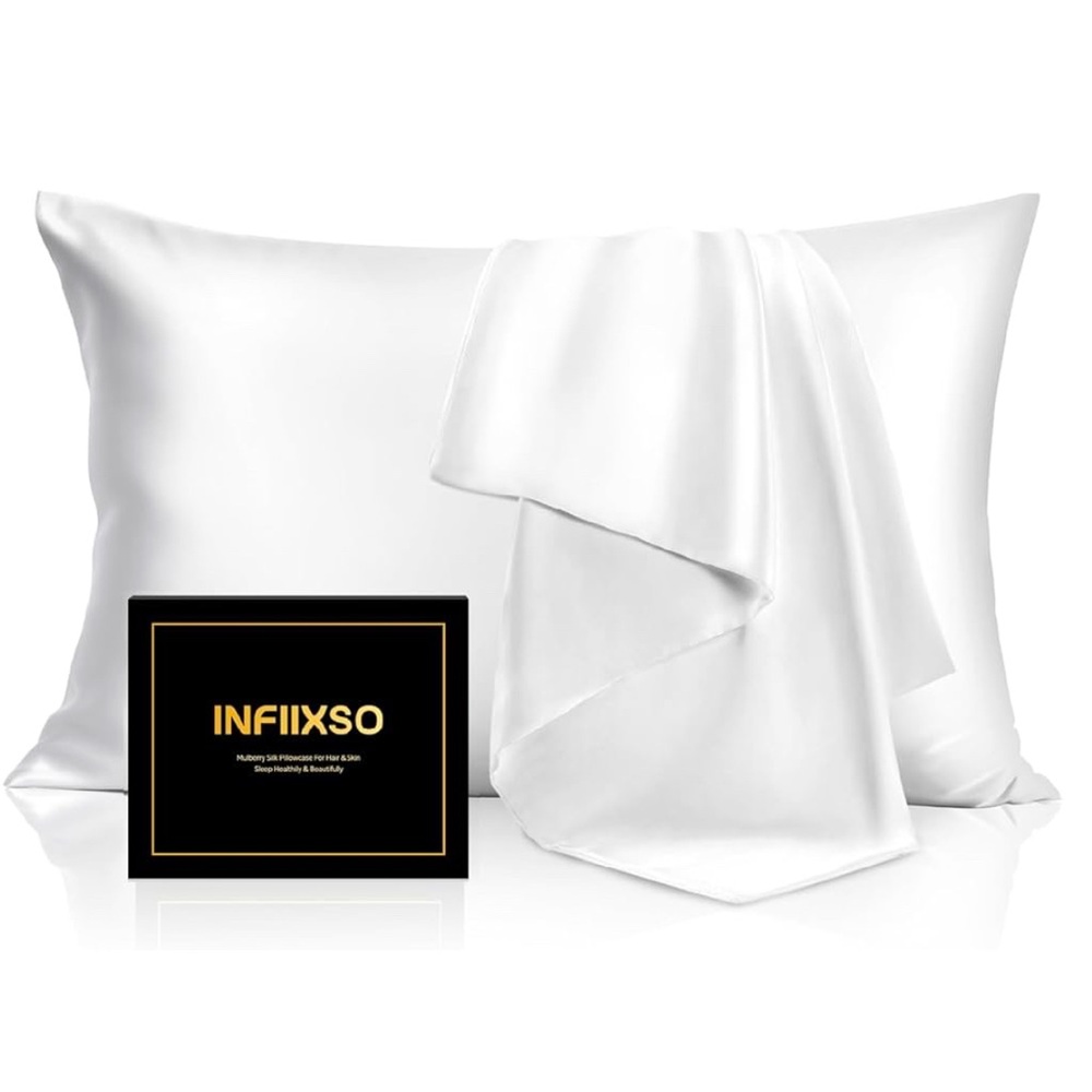 INFIIXSO Mulberry Silk Pillowcase for Hair and Skin, Silk Pillow Cases Standard